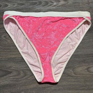 NEW Basta Surf Swim SZ 14 High Rise Bikini Bottom Pink Crushed Velvet Festival